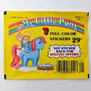 My Little Pony Sticker Packs - 1986, 3 sticker packs for $35